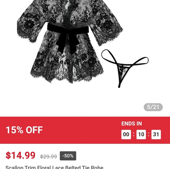 Lace Robe - Picture 2 of 4